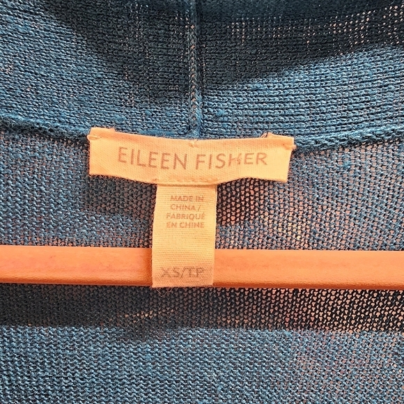 Eileen Fisher Linen Open Front Short Sleeve Cardigan XS Oversized Minimalist - Picture 6 of 7
